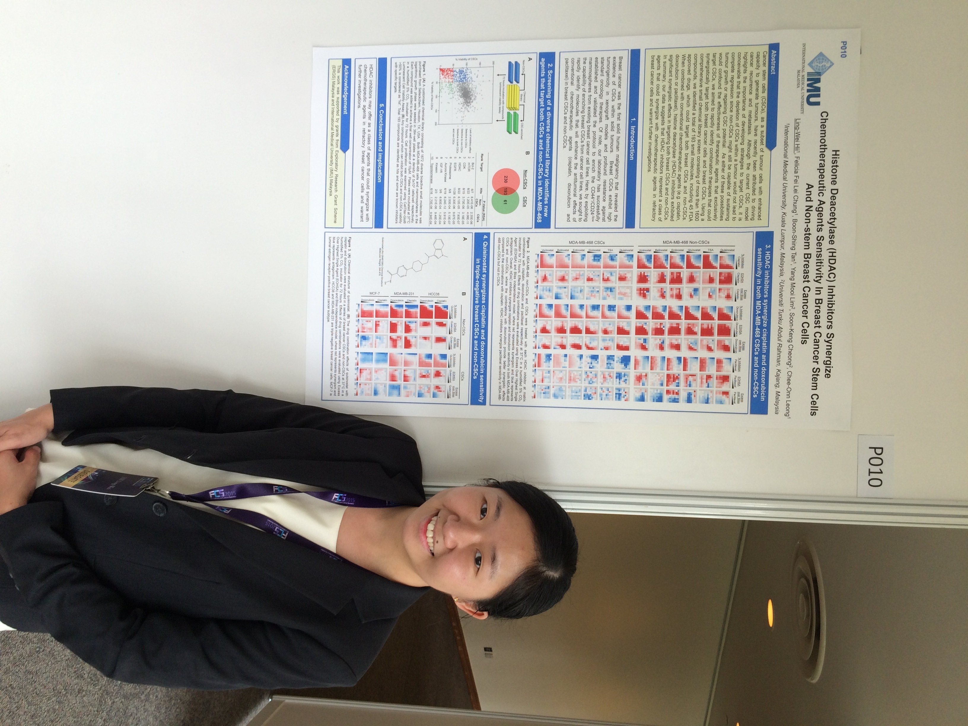 IMU Alumnus Ling Wei with her poster