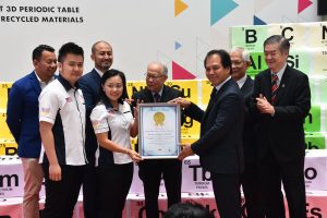 Largest 3D periodic table made from recycled materials puts IMU in the Malaysia Book of Records at the launch of the Pharmaceutical Chemistry Week.